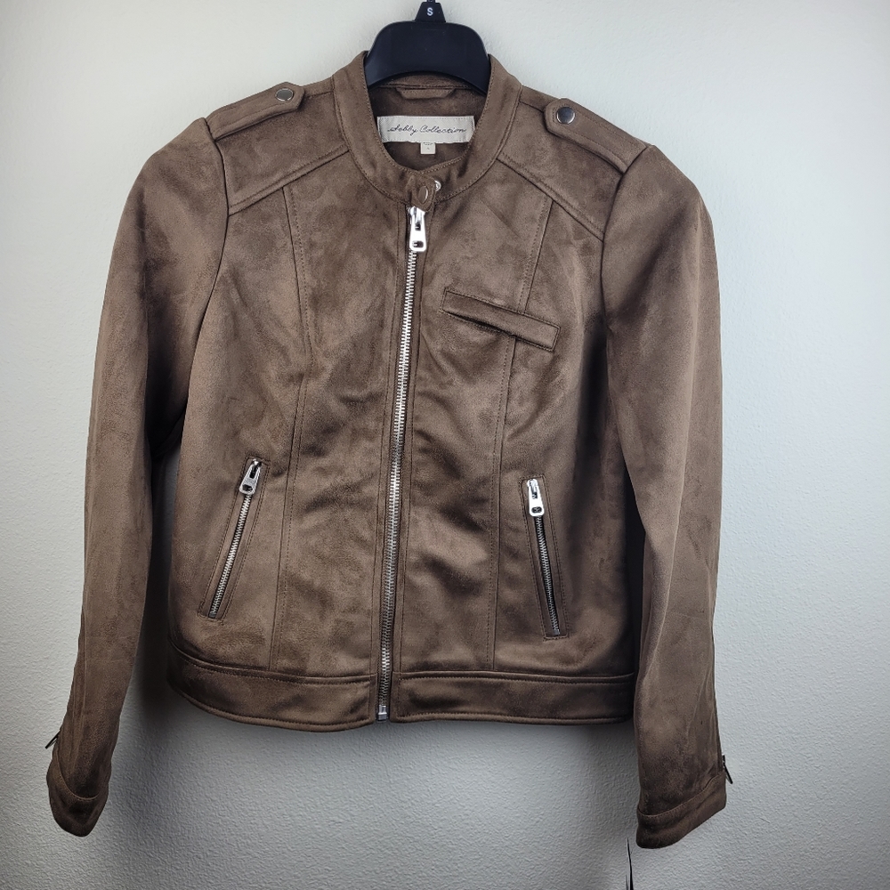 CollectionWomens Sebby Collection Women's Sebby Bonded Faux Suede Racing Jacke